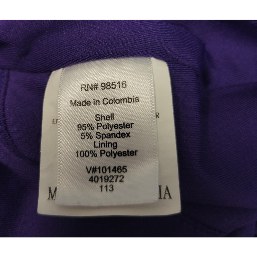 Coldwater Creek Dress Womens 6 Blue Purple Floral Sleeveless V Neck Ruched Wrap - Picture 11 of 16
